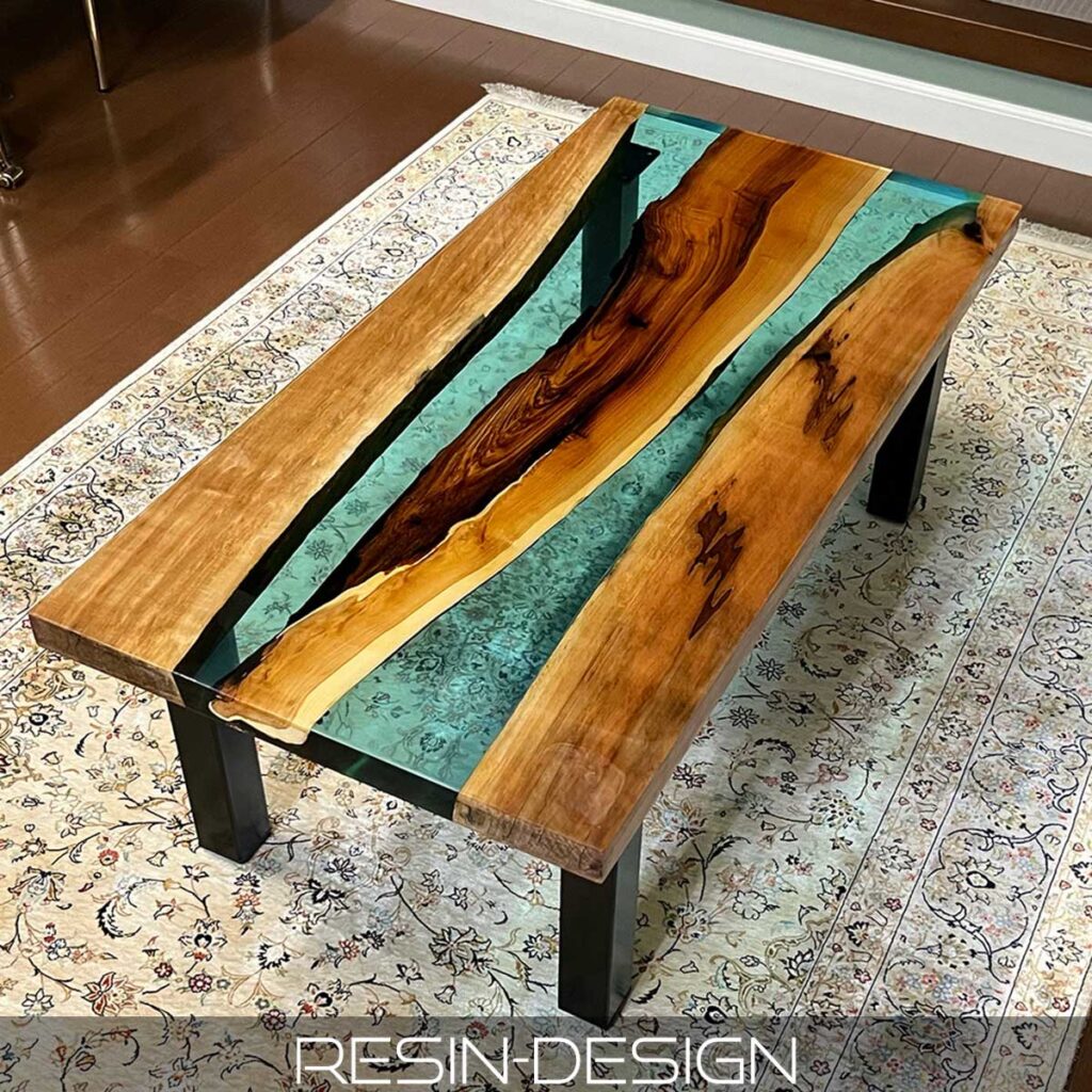 一位と栃のレジンセンターテーブル